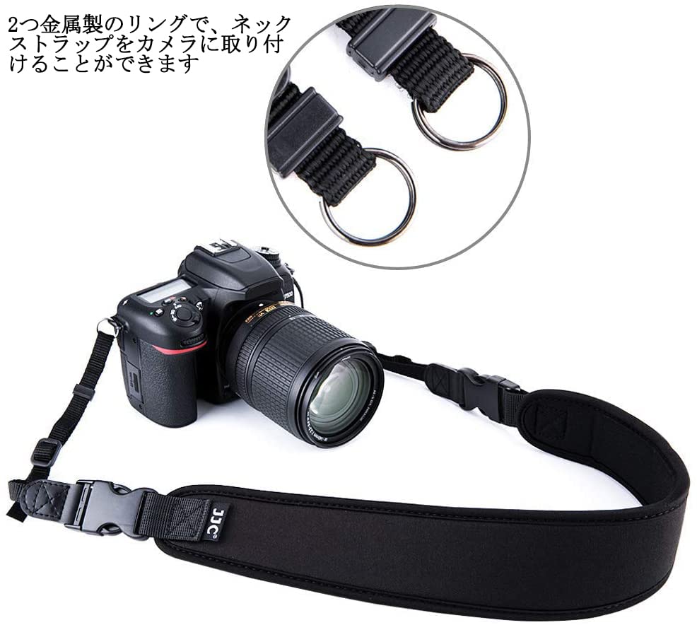 JJC Neoprene Camera Shoulder Neck Adjustable Compatible with including Fujifilm Canon R 5D Mark 7D Mark Nikon Z Z7 Z6 Z and More Strap, Strap, Strap,