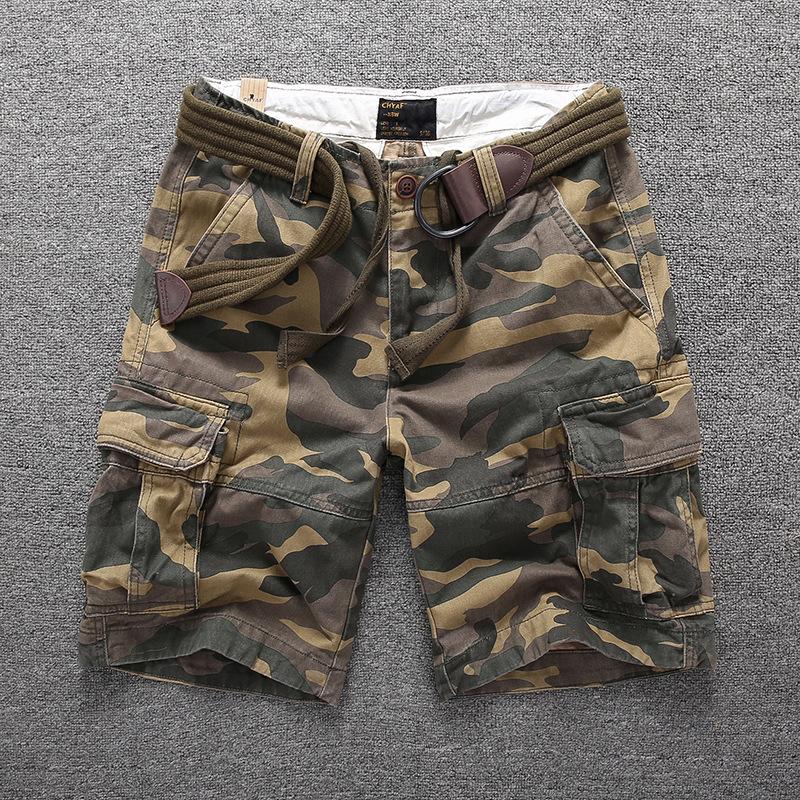 New Summer Casual Shorts, Cotton Loose Camouflage Work Pants, Men's and Youth Straight Leg Men's Pants