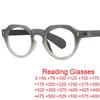 Gradient Grey Round Reading Glasses Women Men Blue Light Blocking Prescription Glasses Retro Small Frame Rice Nail Eyeglasses +2
