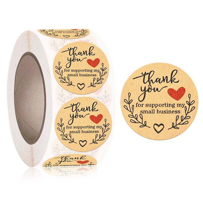 2Rolls  Kraft Paper Thank You Sticker 1 Inch   Seal Label  Stickers Scrapbooking  sticker maker