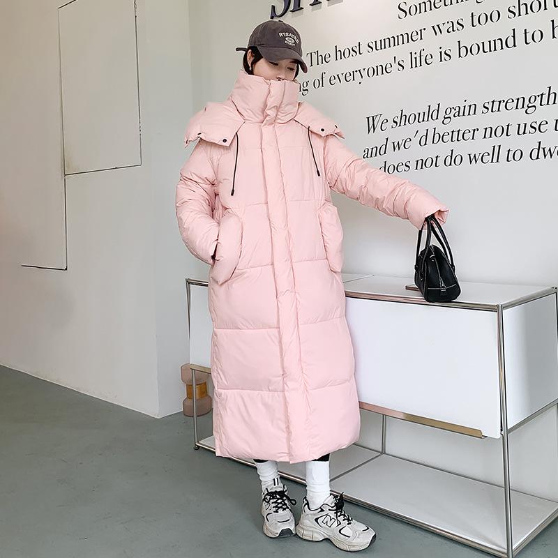 Down and Padded Jacket Women's 2025 Autumn/winter New Korean Version Plus-size Hooded Loose Pie Overcomes Long Padded Jacket