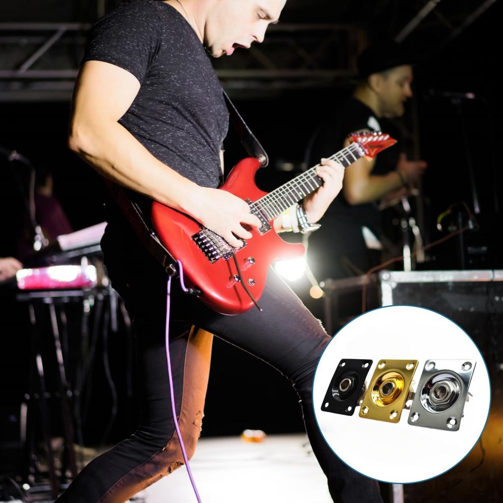 Miwayer Elektrische Gitarre Bass Rechteckige Stilplatte 1/4 Zoll Ausgangseingangsbuchse für Ersatzteile von Elektrischen Gitarren und Bässen