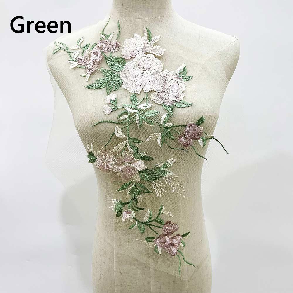 Síťované dno Květinové vyšívané nášivky 3D Květina Svatba Šaty Samolepky Scénické kostýmy
