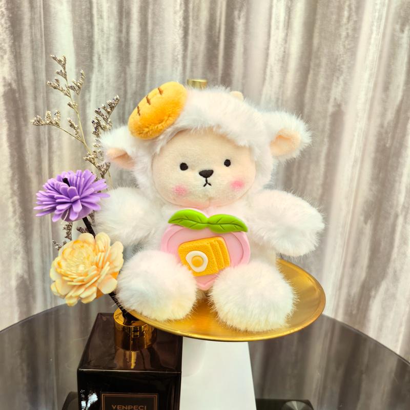 

Lamb Sheep Gentle Stuffed Plush Playthings Adorable Bow Attachment French Fries Bread Egg Animal Plush Doll Gifts Designed For Girls Eid al Fitr Decor 15cm