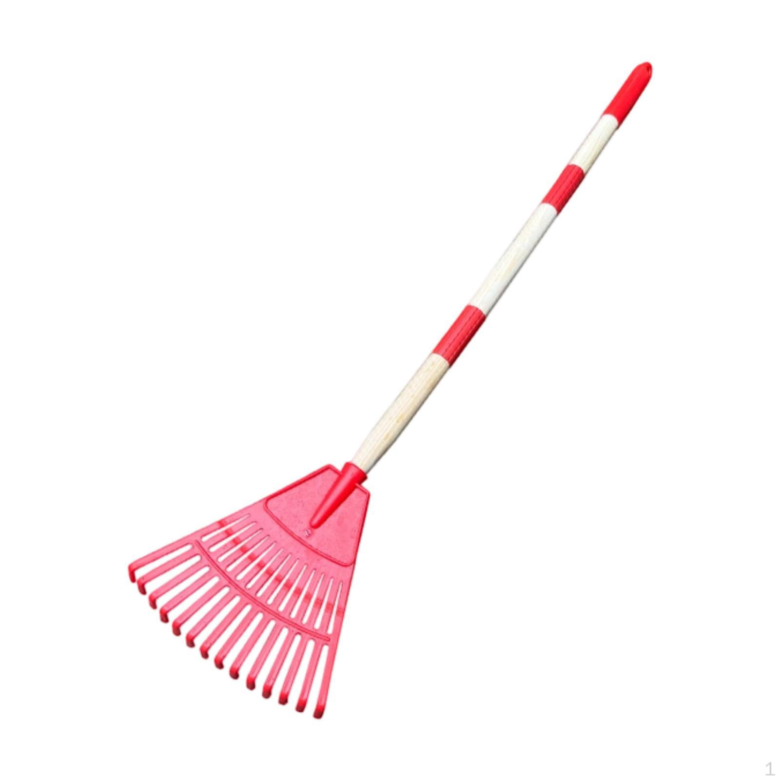 

14 Garden Rake Steel Tool with Wood Handle for Kids Yard червоний