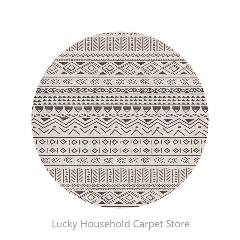 Morocco Round Carpet Lounge Chair Area Rug Soft Non-slip Light Color Living Room Decoration Carpets Washable Cloakroom Floor Mat