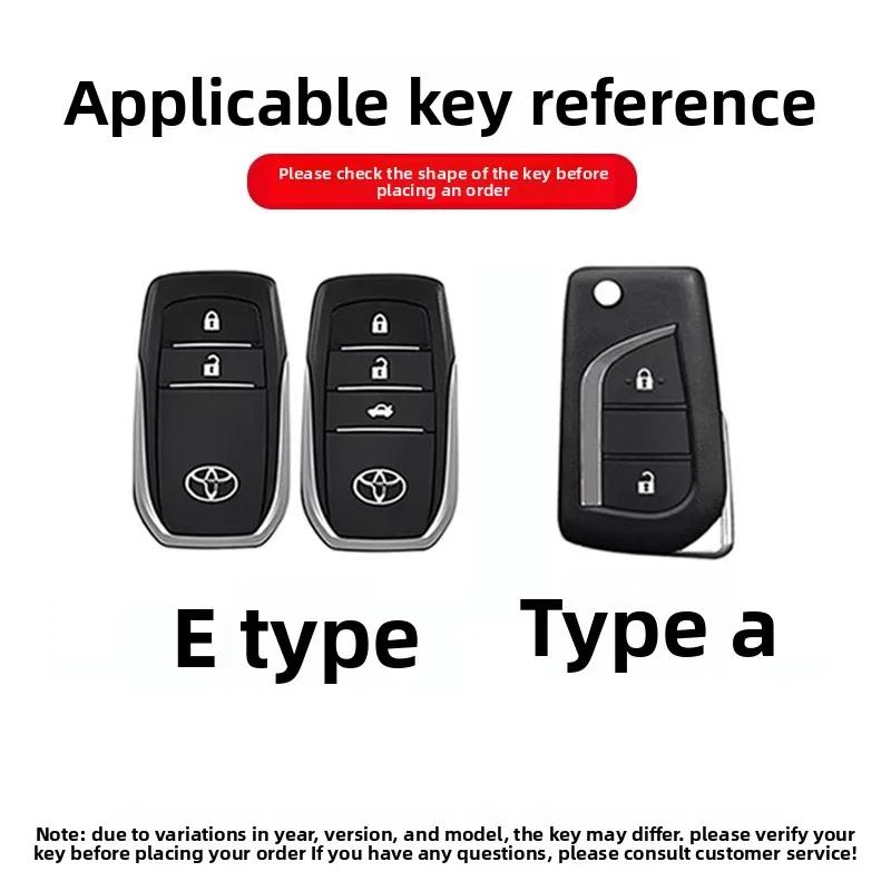 QHJS9 Zinc Alloy Leather Car Key Case Cover Shell for Toyota CHR Hilux Fortuner Land Cruiser 200 Camry Corolla Crown RAV4 Highland