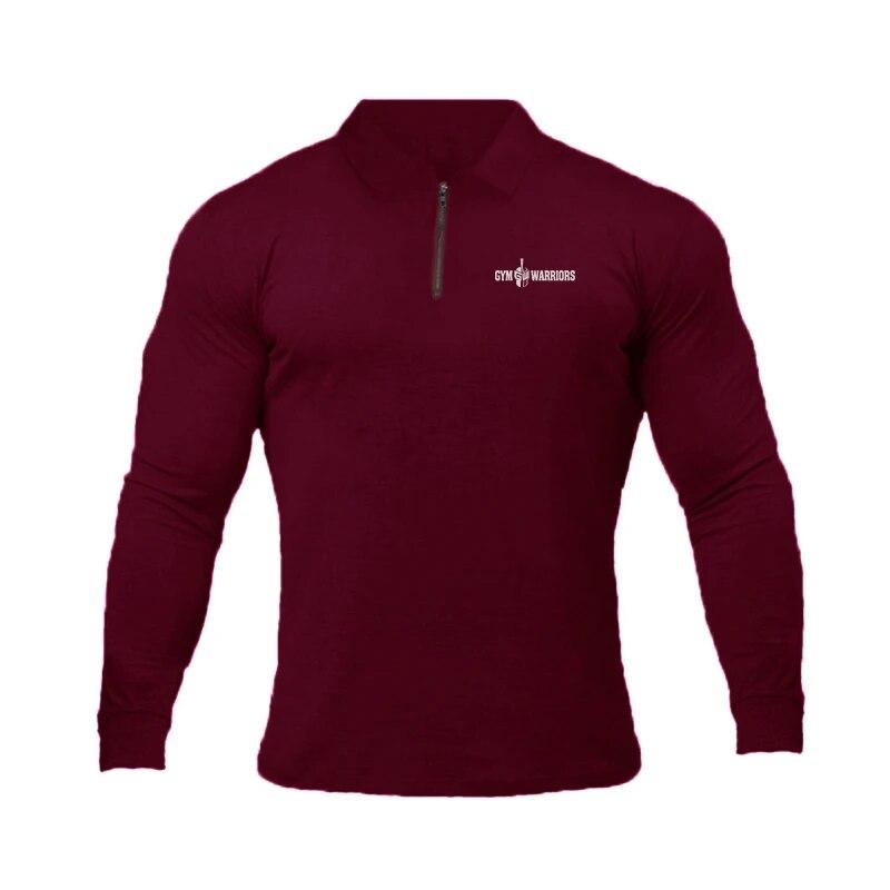 Muscleguys New Brand Bodybuilding Slim Fit Men's Polo Shirt Long Sleeve Fitness Casual Tees Autumn Clothing