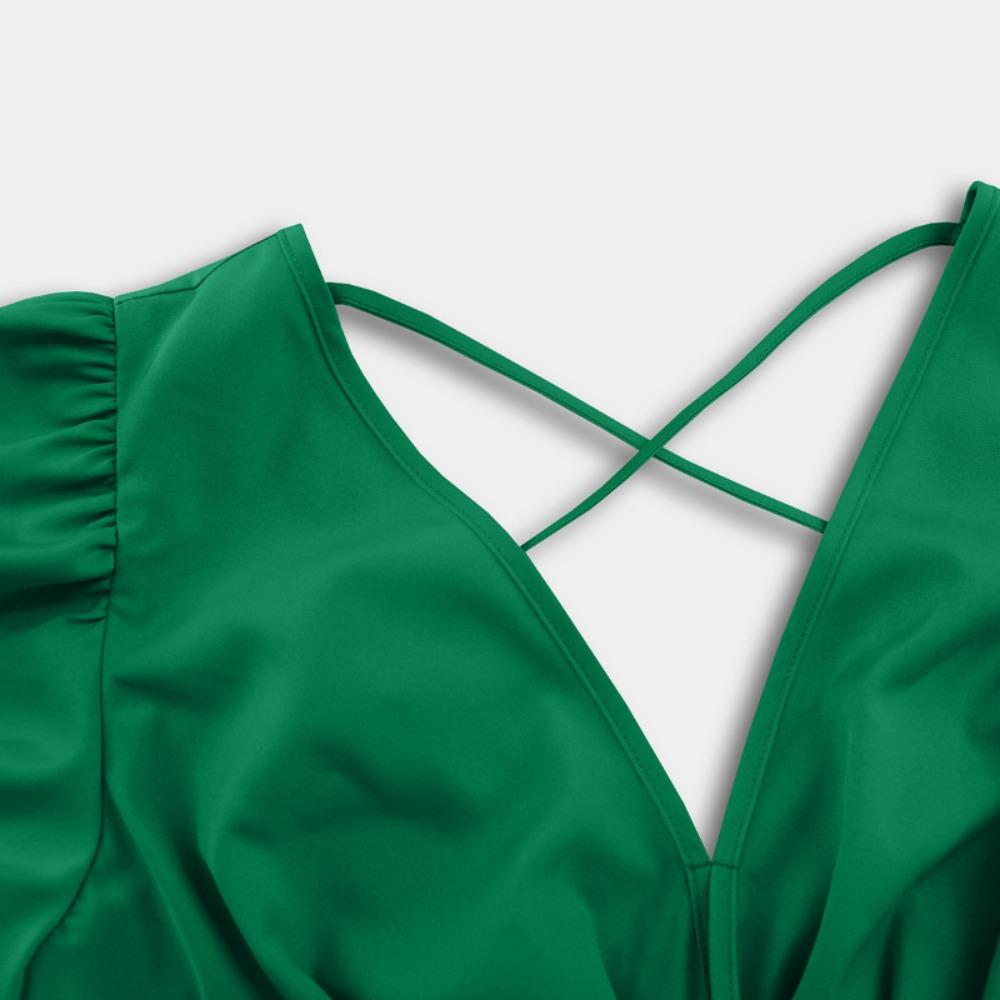 GMXIA Moda damă vară primăvară rochii casual cu mâneci scurte cu decolteu în V cu imprimeu