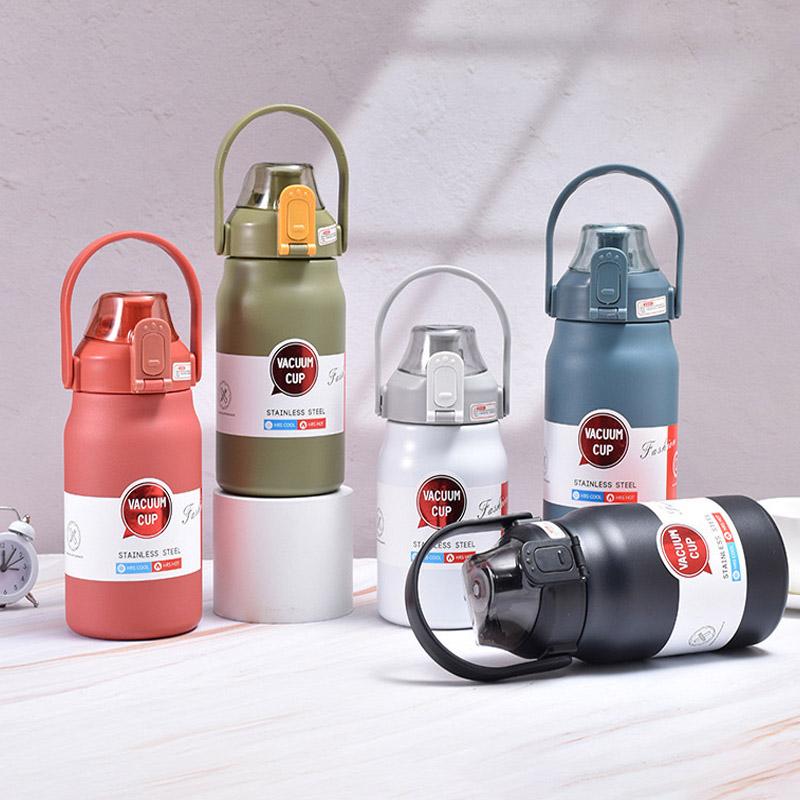 1.2L Thermos Bottle Large Capacity Thermal Thermo Water Bottle Stainless Steel Thermo Bottle Portable Thermal Mug Insulated Cup