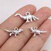 10 silberne Dinosaurier-Anhänger, Tier-Anhänger, zur Schmuckherstellung verwendet, handgefertigte Halsketten, Armbänder, Ohrringe, Schlüsselanhänger Dekora