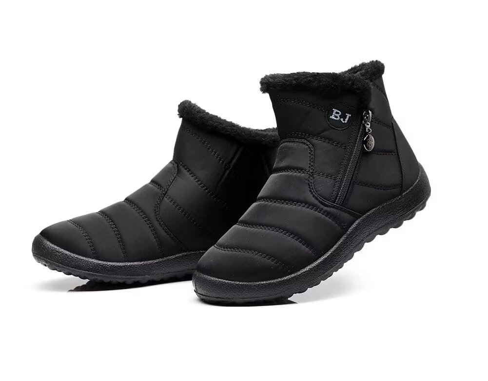 WEISHIMIBANG Snow Cold Weather Short Casual Fleece Ultra Lightweight Size Women's Boots, Boots, Boots, Style, Warm, Lining, Non-Slip, (Black, 25)