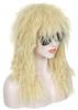 Linfairy Heavy Metal Rocker Adult Wig, Men's Costume Hair Accessory, Heavy Metal Rocker Cosplay Long Cosplay Wig (Blonde Curly)