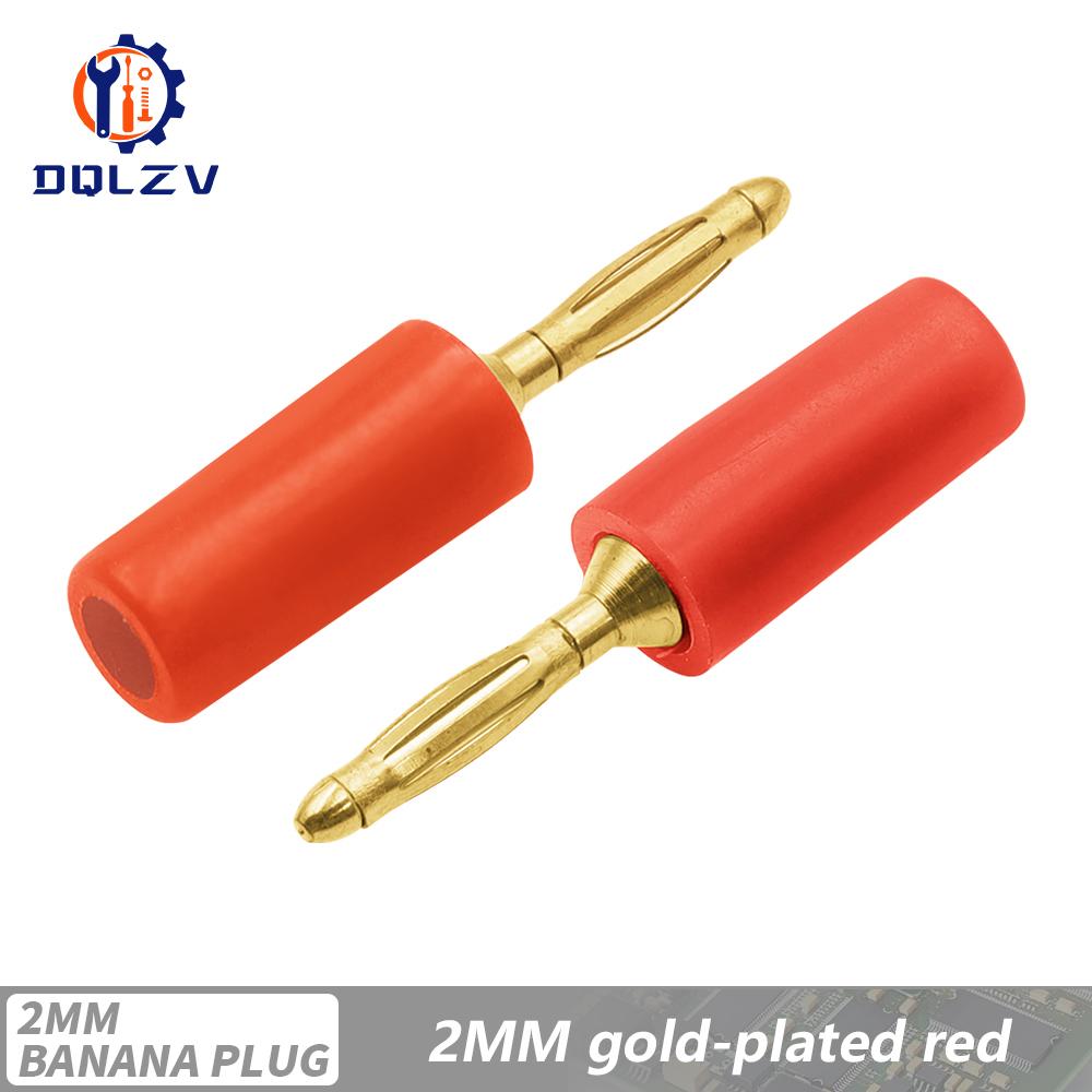 Audio Speaker Screw Banana Gold Plate Plugs Connectors Mini 2MM Banana Plug For Banana Socket