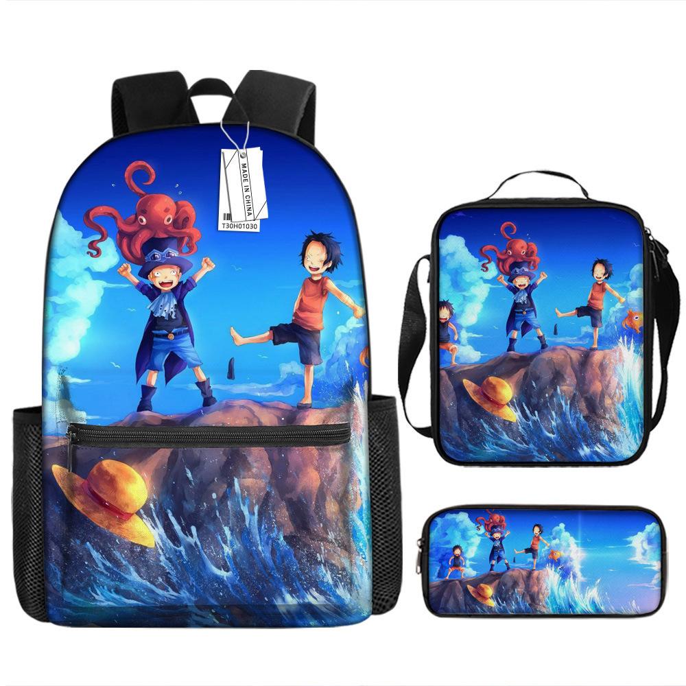 Popular Animation Backpack Student Schoolbag Boys Messenger Bag Girls Pencil Case