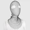 Rhinestone Fishnet Face Veil, High-End Photo Prop, Stylish & Creative Grid Sparkly Headpiece Head Veil Accessory