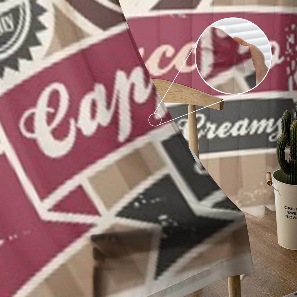 Vintage Cappuccino Poster Coffee Cup On Old Paper Sheer Curtains for Living Room Tulle Window Curtain Bedroom Kitchen Drapes