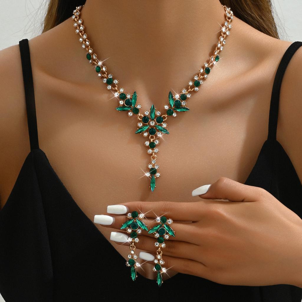 Jewelry Bridal Necklace Earrings Set Wedding Dress Banquet Dress Jewelry
