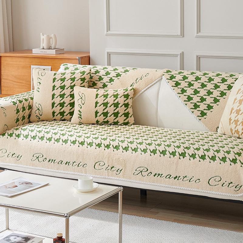 

Осень и зима, новая плюшевая подушка для дивана, зимняя утолщенная флисовая подушка в полоску, однотонная нескользящая ткань для чехла на диван с изображением кошки 70*70