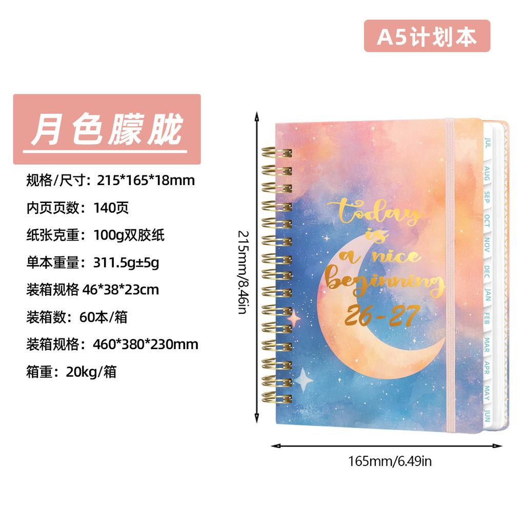 A5 Weekly Planner Spiral Bound Daily Schedule Notebook Journal Calendar