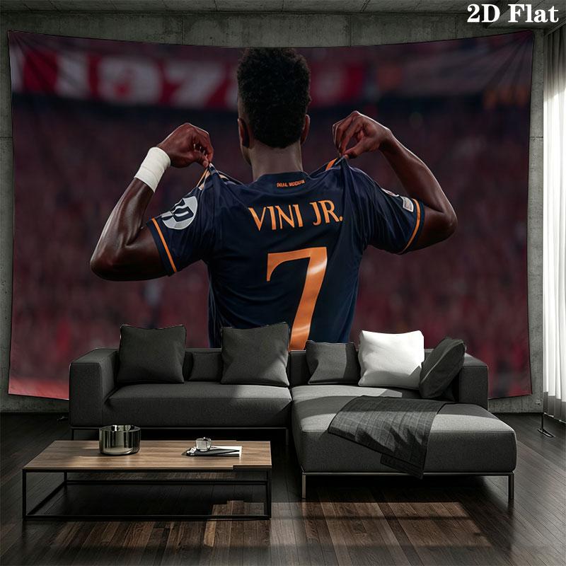 Vinicius Jr Wall tapestry, aesthetic printed fabric blanket, suitable for bedroom, living room, and home decor.