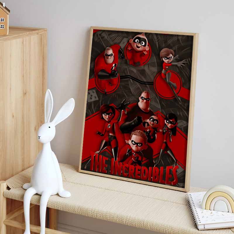 Disney Diamond Painting The Incredibles Family Group Poster Cute Cartoon Cross Stitch Set Creative Sewing Mosaic 5D DIY Home Decor