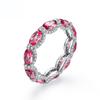 European & American S925 Sterling Silver Ring with Multicolor Gemstones, Paved Diamonds, Ruby, Green Stone & Synthetic Spinel