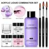 Nail Acrylic Powder Set Crystal Acrylic Liquid Nail Art Kit Nail Brushes Manicure Kit DIY Nails Tips Carving Tools For Beginners