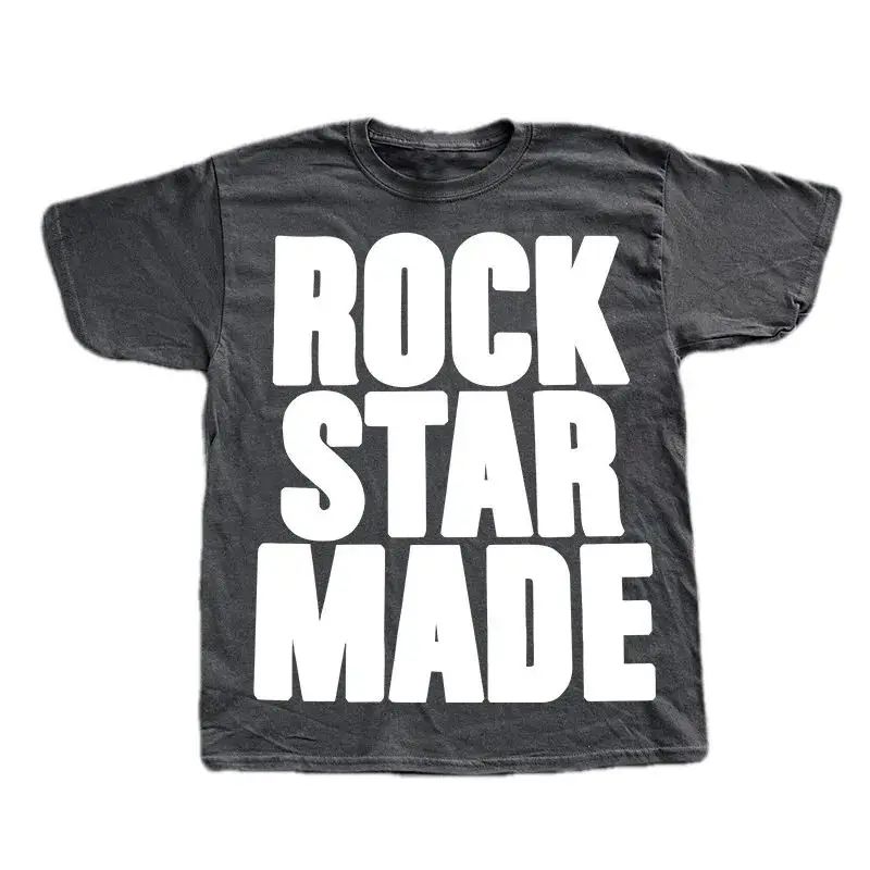 Rock Goth Fashion Unisexs Punk Grunge Hip Hop Rap Vintage Letter Print Short TShirt Casual Oversized Y2K Cotton Streetwear