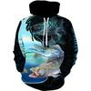 New 3D Printing Carp Fishing Men's Hoodie Fashion Outdoor Camping Pullover Clothing Wild Enthusiast Hooded Sweatshirt