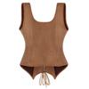 Medieval Women Vintage Suede Corset Top Victorian Pirate Lady Waistcoat Renaissance Cosplay Halloween Costume