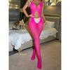 Sexy Stockings Bodysuit Open Crotch Jumpsuit Halter Jacquard Sheer Lace-up Women Rompers Clothing Body Suits Korean YAL8