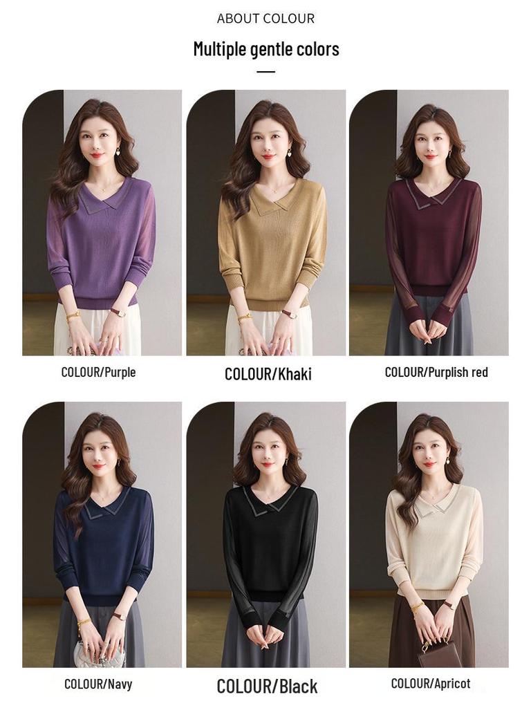 Damski wełniany kardigan premium: Sweter z długim rękawem, z kołnierzem typu kent, uniwersalny na wiosnę/jesień