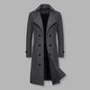 Men Overcoat Double-breasted Slim Fit Mid Length Long Sleeve Thick Windproof Warm Soft