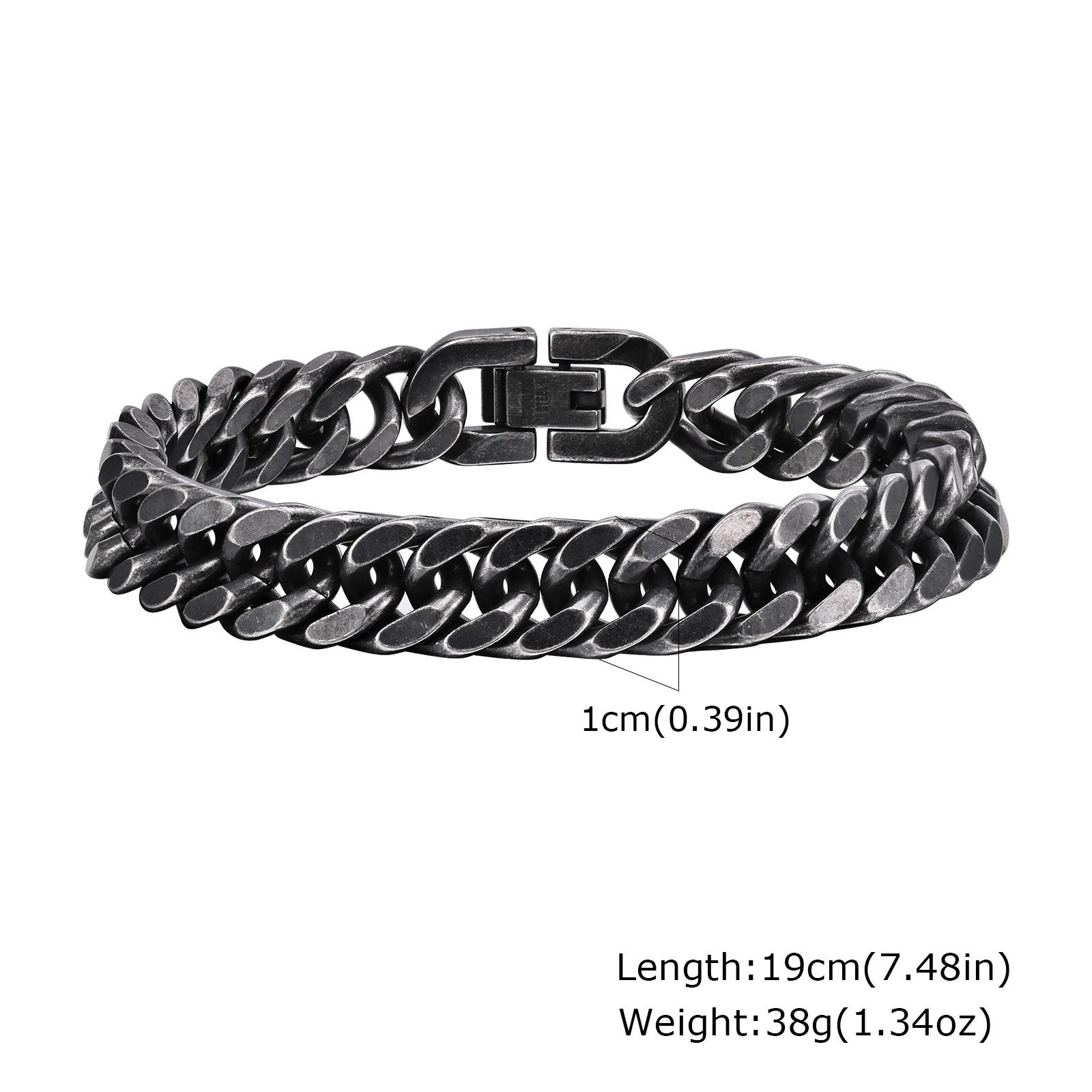 

Stainless Steel Jewelry Thick Heavy Cuban Chain Men Bracelets Wristband For Dad Boyfriend Valentine s Day Gift