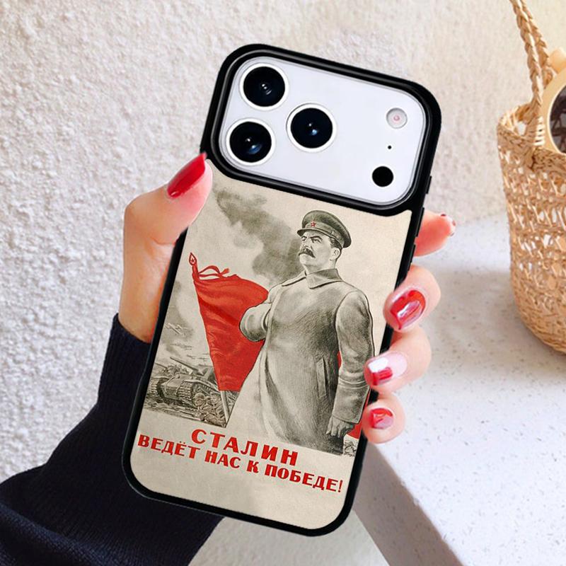 USSR CCCP Stalin Phone Case For iPhone 17 Air 16 15 14 13 12 11 Pro Max Plus