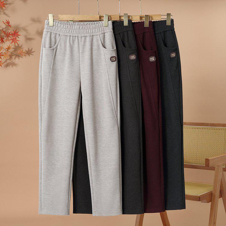 

Mom s Fashionable Straight-Leg Pants for Spring & Autumn – Mid-Aged Women s Casual Long Pants for Short Heights 3XL