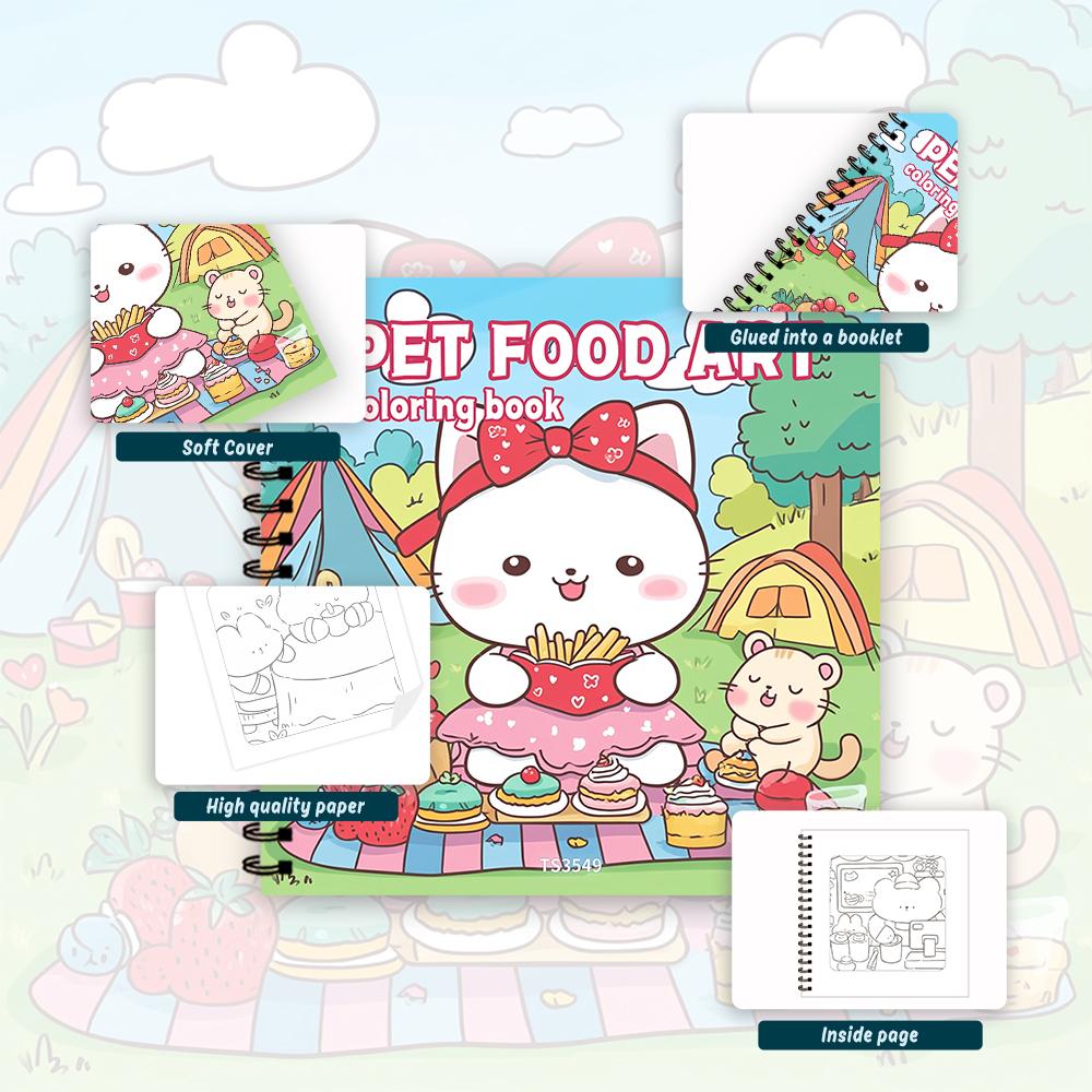 Cute Pet Coloring Book, Teen Coloring Book, Various Patterns, 100g Heavyweight Paper, Stress Relief, Birthday Gift
