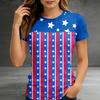 Women's Short-sleeved Top, Casual Slim Fit Women's Round Neck Short-sleeved Printed Shirt