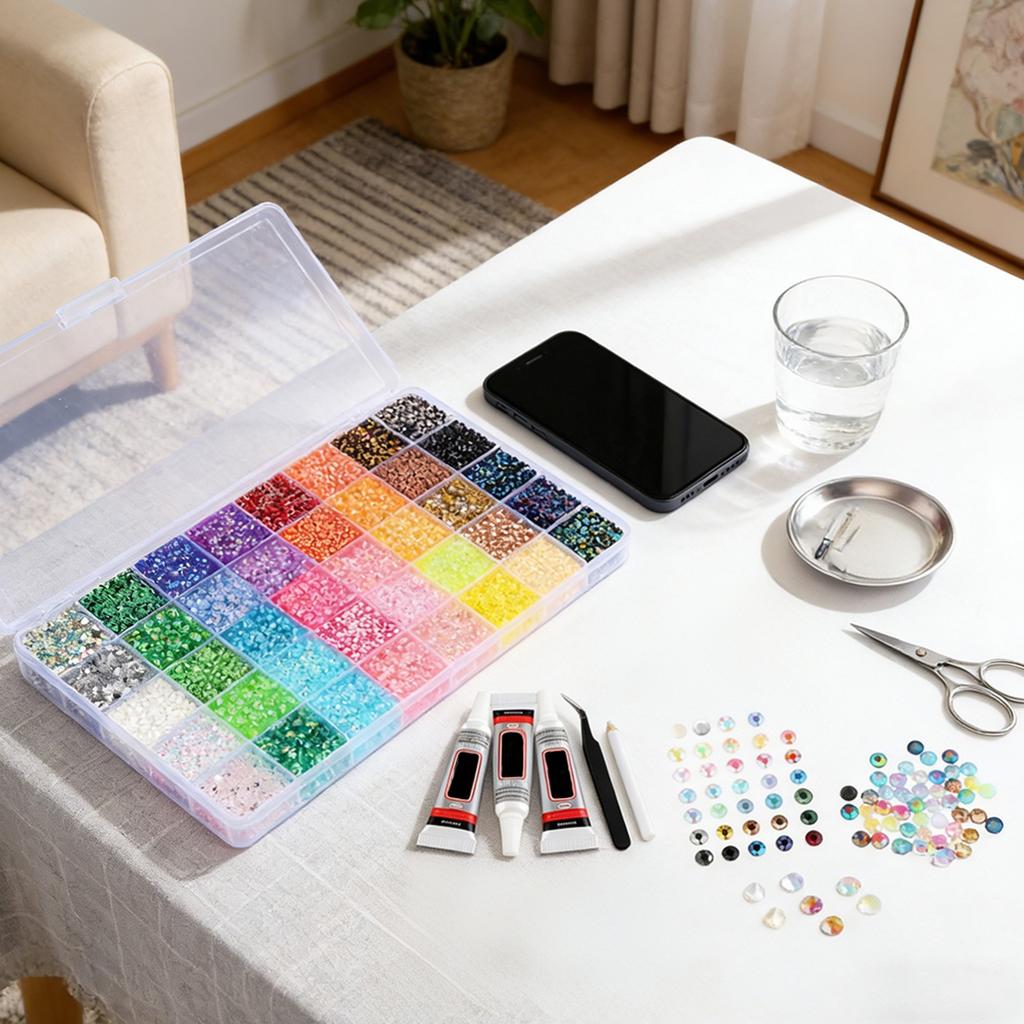 30000Pcs Resin Rhinestones With Tweezers For Bedazzling Multicolor 3mm Crystal With 3Pcs 10ml Jewelry Glue For Nail Crafting Makeup