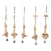 5Pcs Parrot Ring Chewing String Toy Wooden Safe Attractive Chewing Toy with Bells for Bird Parrot