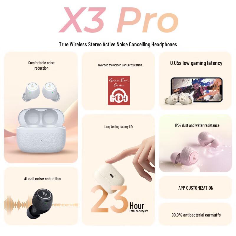 Edifier X3 Pro True Wireless Active Noise Cancelling Earbuds