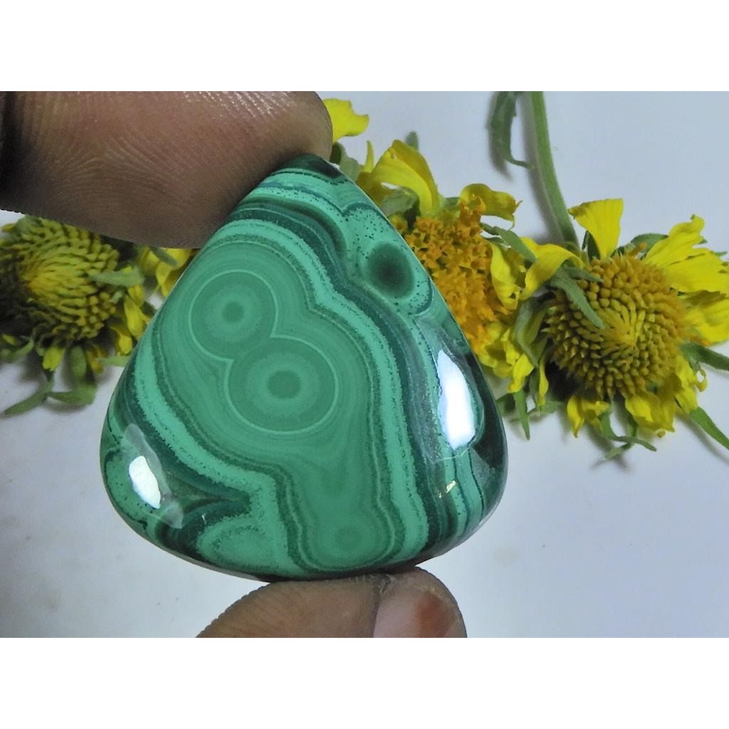 AA++ Malahit Verde Natural Par Cabochon Piatră Prețioasă Liberă 27X31X04MM 42Cts. D-13