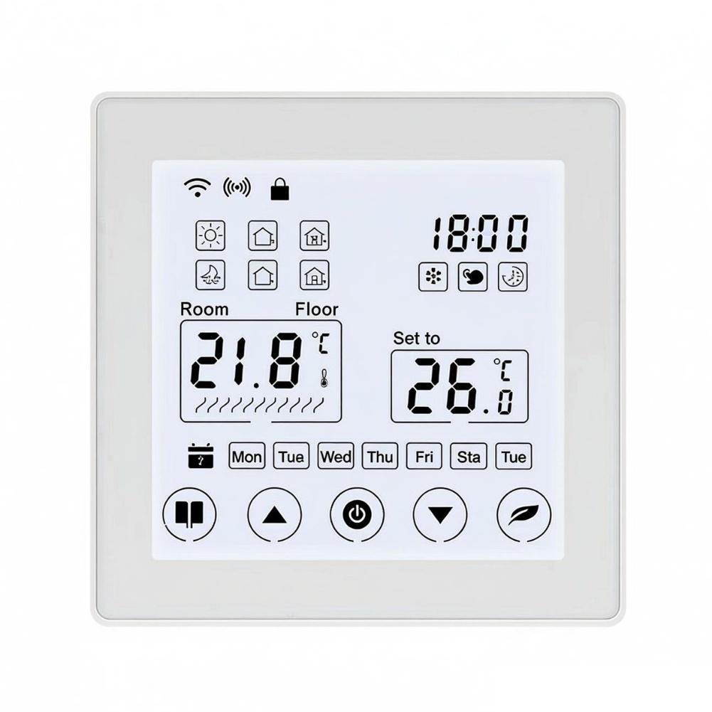 

1PCS Smart WiFi Thermostat With Touchscreen With Touchscreen Color VA Screen For Water/Electric Floor/Gas Boiler Power Tool білий