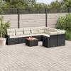 VidaXL Garden Lounge Set 10 Pcs with Cushions Black Braided Resin 3224278