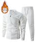 2025 Men's Slim Fit Cardigan Jacket Set with Waffle Knit, Zipper Pocket, and Lapel Collar for Spring and Autumn