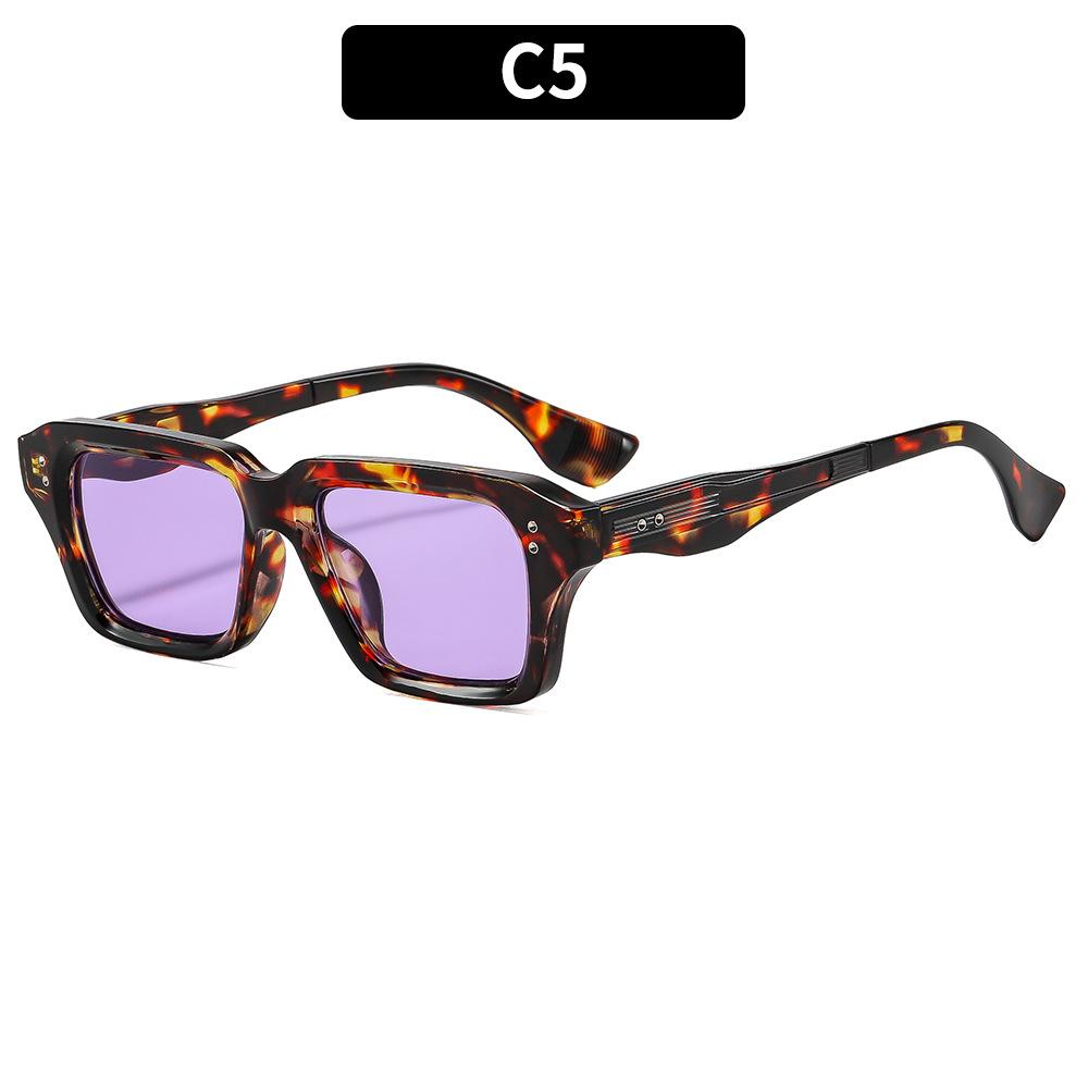 Square Frame Rice Stud Sunglasses Outdoor Retro Inspired UV400 Protection Sun Glasses Trendy Vintage Eyewear for Unisex
