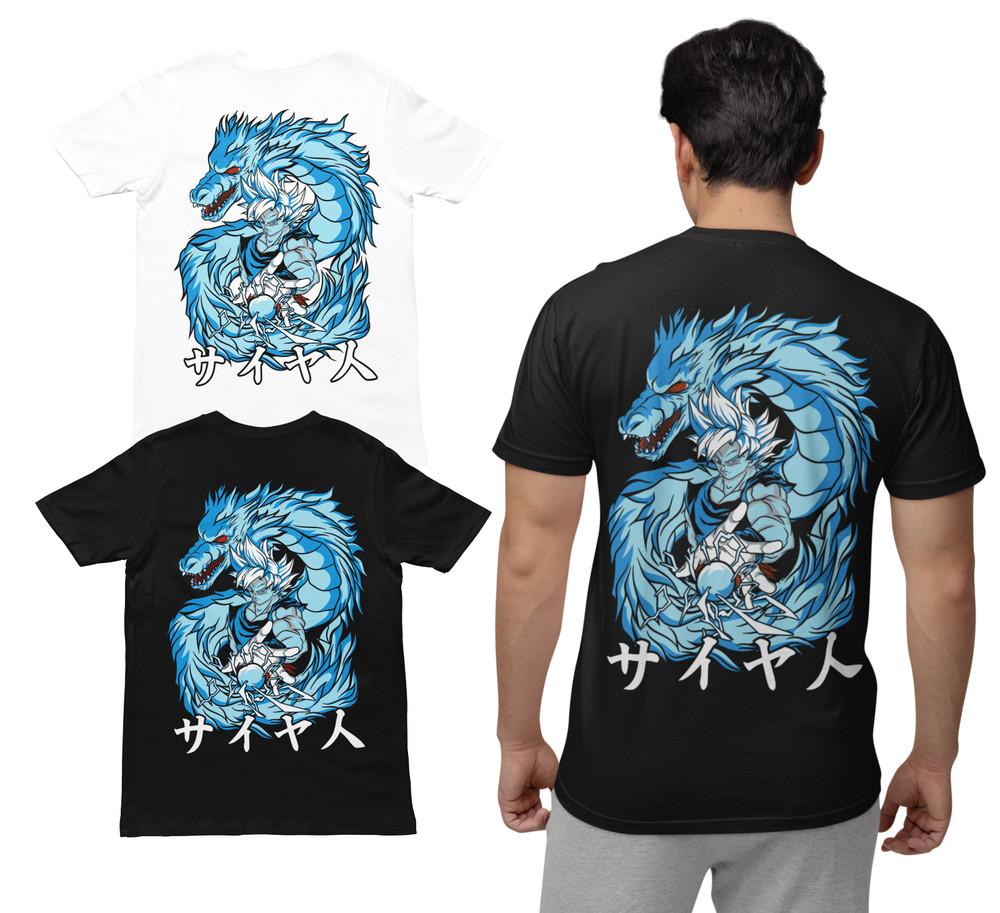 

Dragon Ball Shirt Back Print Goku Dragon Shenlong Mens Organic T-Shirt S-XXXL 2XL