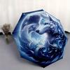 1pc Enchanted Moonlit Wolf Automatic Folding Umbrella - 3 Folding Design, Vivid Cartoon Pattern, Suitable for Outdoor Activities, A Gift for Fans