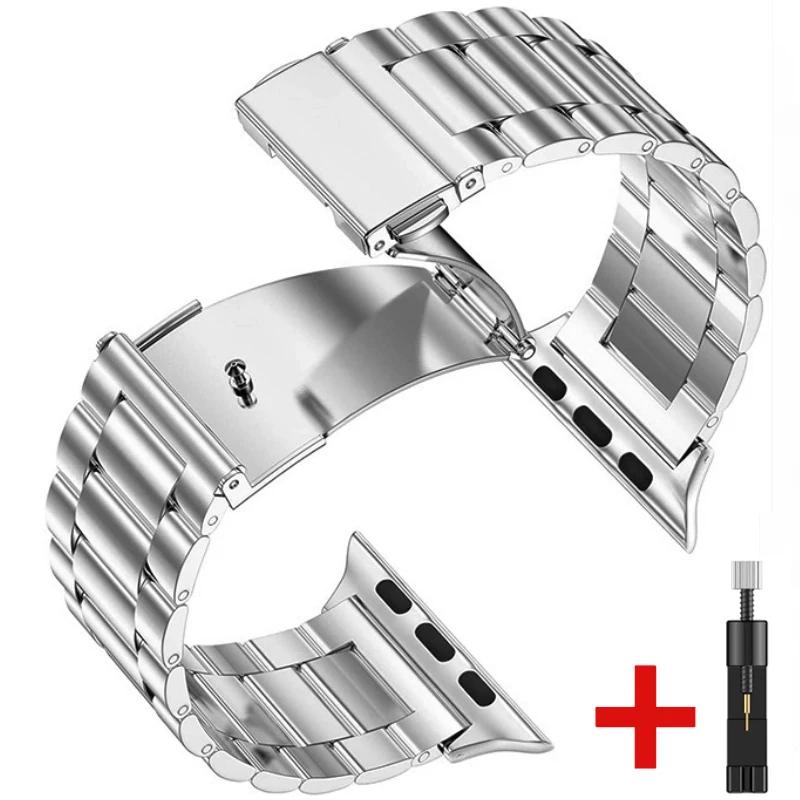 Metal Strap for Apple Watch Band 45mm 41mm 44mm 40mm 46mm 42mm Stainless Steel Wristband iWatch 11 10 9 8 7 6 5 4 SE Ultra 49mm